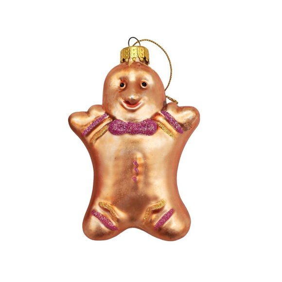 Lot 2x Snowmen of Mitford MURPHY BUCKET HEAD  3"‎  Blown Glass Gingerbread Man - Picture 5 of 9